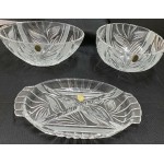 CRYSTAL BOWLS AND DEVIDED RELISH DISH (3 PIECES) BY GLENWOOD